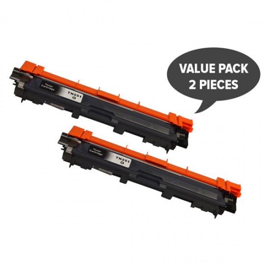 Compatible Brother TN251 Black High Yield Toner Cartridge Twin Pack Tonerink brand