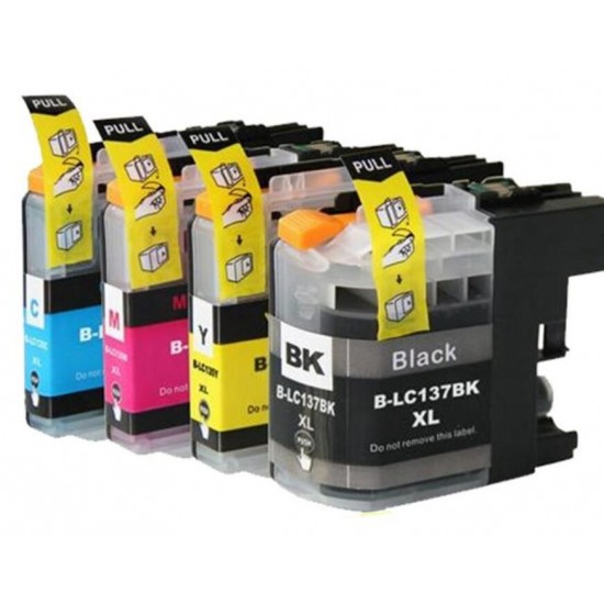 Brother LC137XLBK LC135XL ink Cartridges BK+C+M+Y
