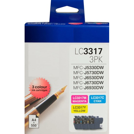 Brother LC3317 CMY value pack Ink Cartridge Tonerink brand