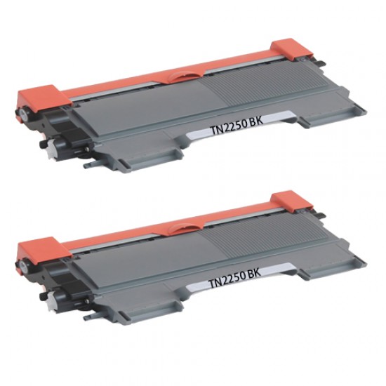  Tonerink brand Compatible Brother TN2250 Toner Cartridge x2