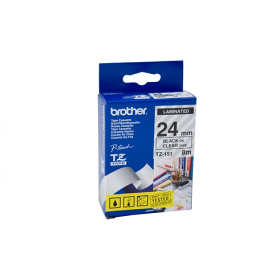 Compatible Brother 24mm Black Text On Clear Tape - 8 metres Tonerink Brand Compatible Brother 24mm Black Text On Clear Tape - 8 metres Tonerink Brand