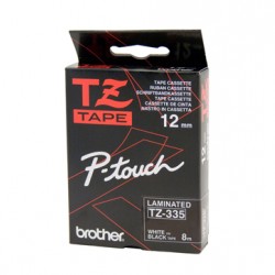 Brother 12mm White Text On Black Tape - 8 metres Tonerink Brand Tonerink Brand