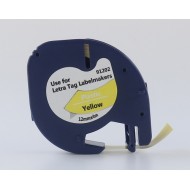 Dymo Letratag 91202 12mm x 4m Yellow Label Tape compatible